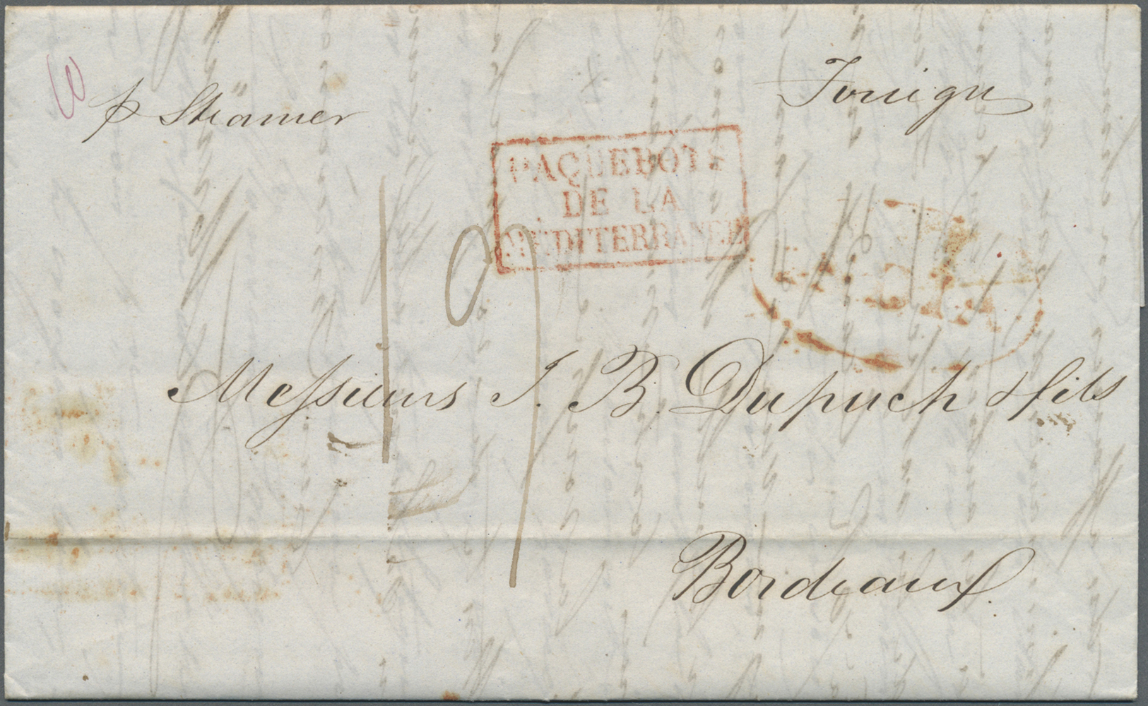 Br Indien - Used Abroad: FRENCH INDIA 1841/1850: Two Entire Letters From PONDICHERRY To Bordeaux Bearing Different Pondi - Other & Unclassified