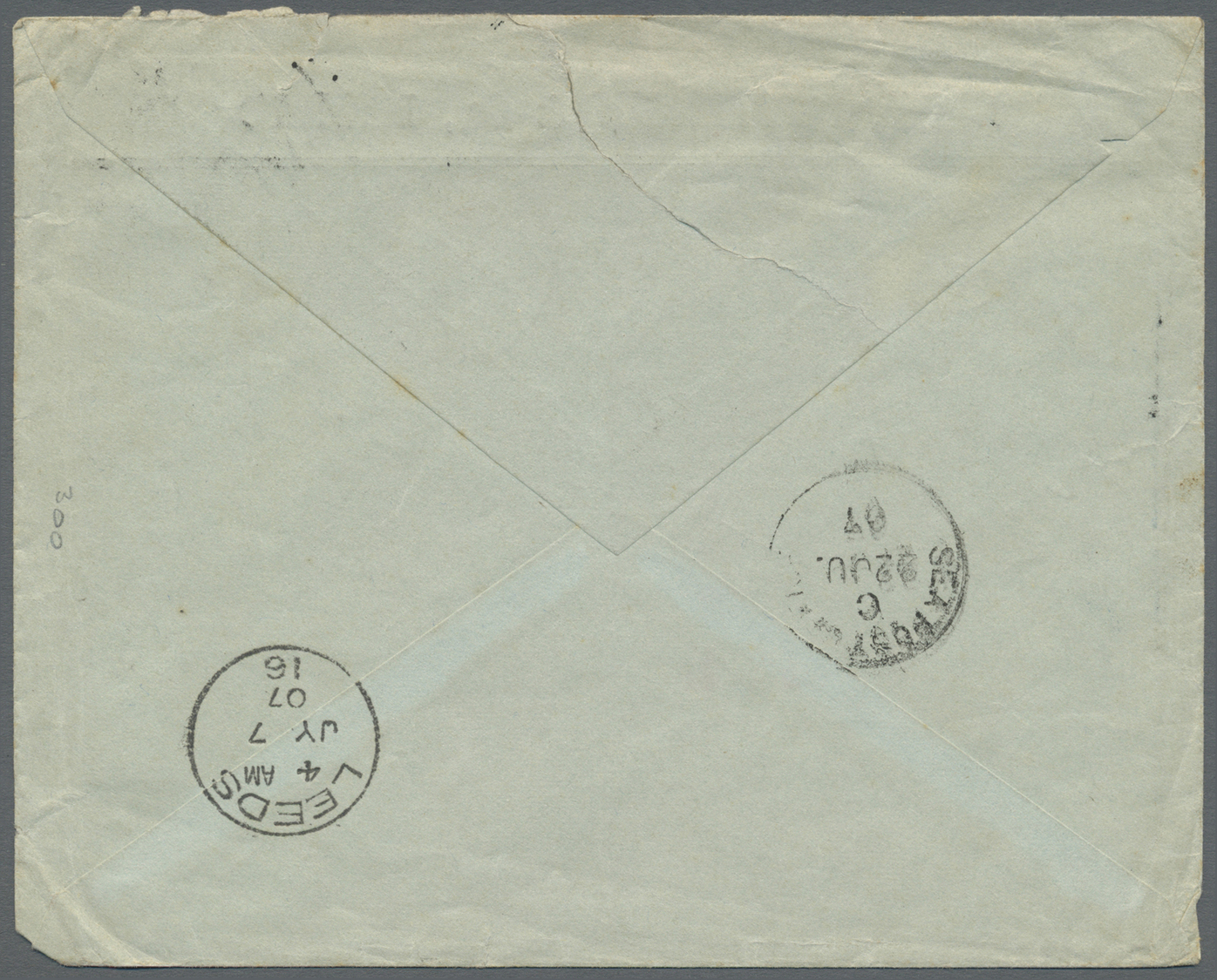 Br Indien - Used Abroad: IRAQ, 1907. Envelope Addressed To Leeds Bearing Lndia SG 122, ½a Green And SG 123, 1a Carmine ( - Other & Unclassified