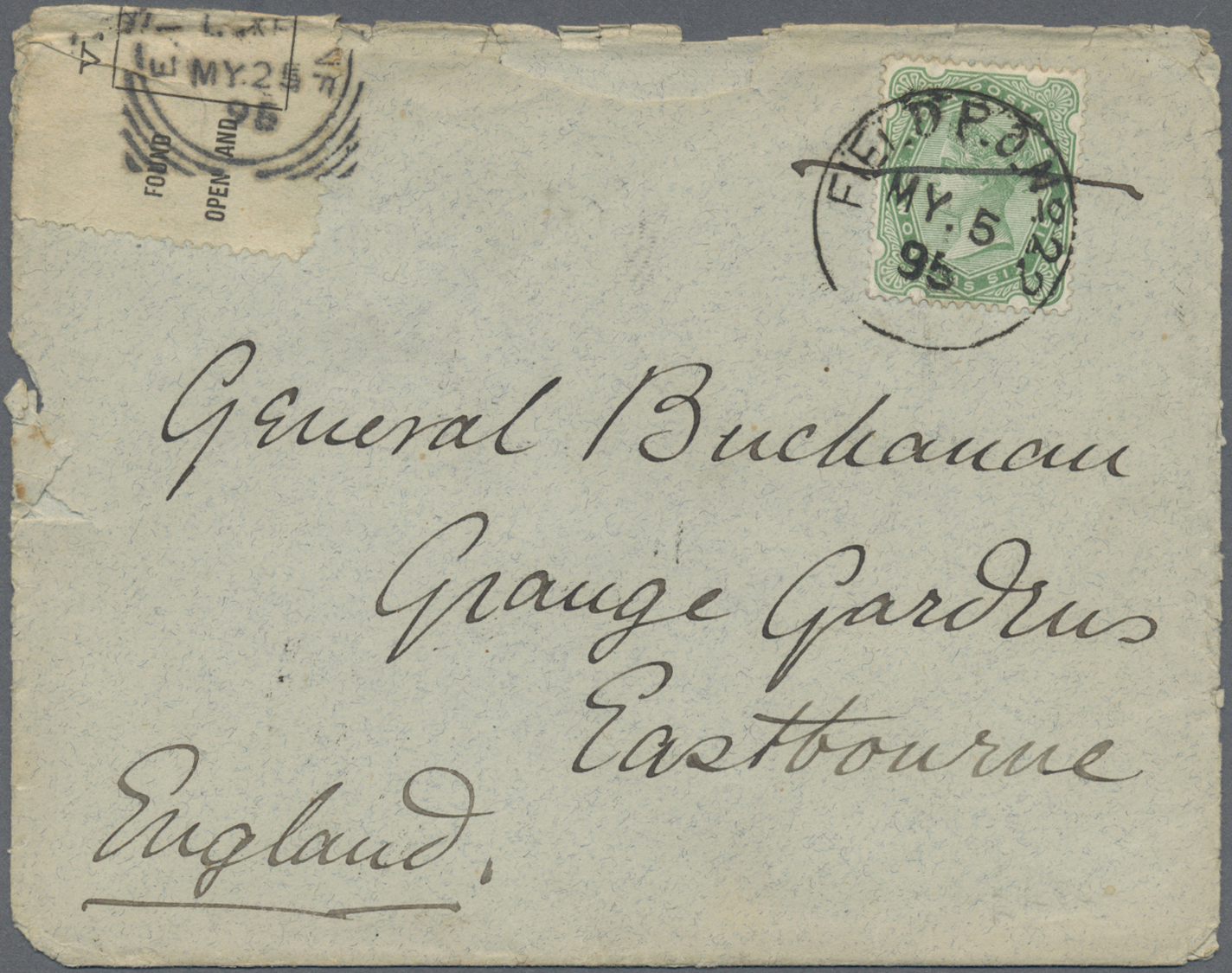 Br Indien - Feldpost: 1895, The Chitral Relief Force: Cover With QV 6d Canc. "FIELD P.O. No. 22 MY. 5 95" To England, Wi - Military Service Stamp