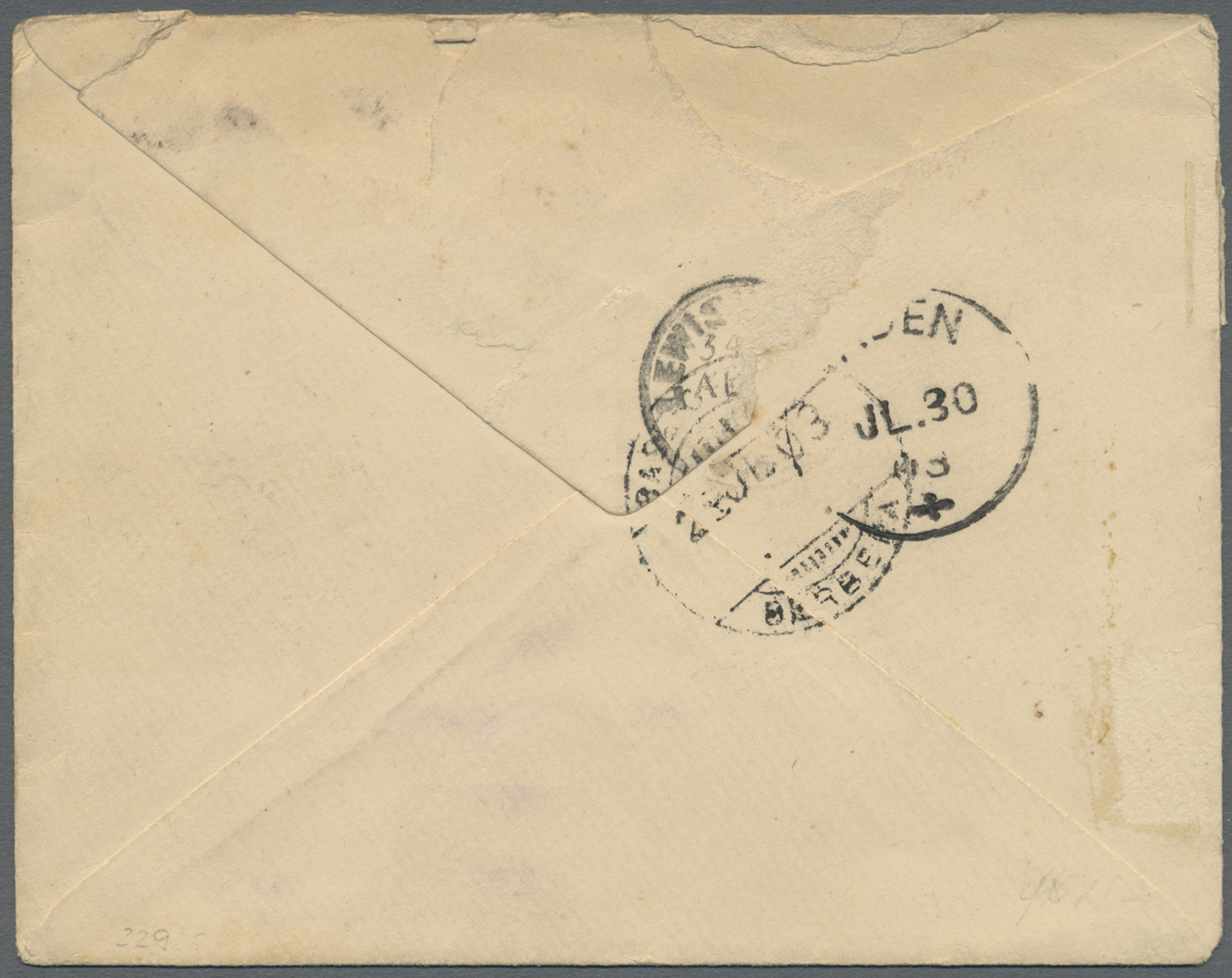 Br Indien - Feldpost: 1903. Soldier's·envelope (faults) Written By 'Corporal White, Royal Engineers, Berbera, Somaliland - Franchise Militaire