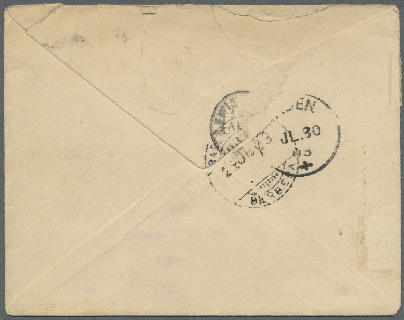 Br Indien - Feldpost: 1903. Soldier's·envelope (faults) Written By 'Corporal White, Royal Engineers, Berbera, Somaliland - Military Service Stamp