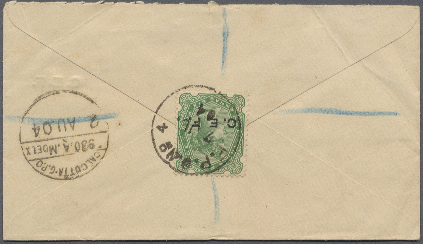 GA Indien - Feldpost: 1904. Registered 'China Expeditionary Force' Postal Stationery Envelope Half Anna Green Upgraded W - Franchise Militaire