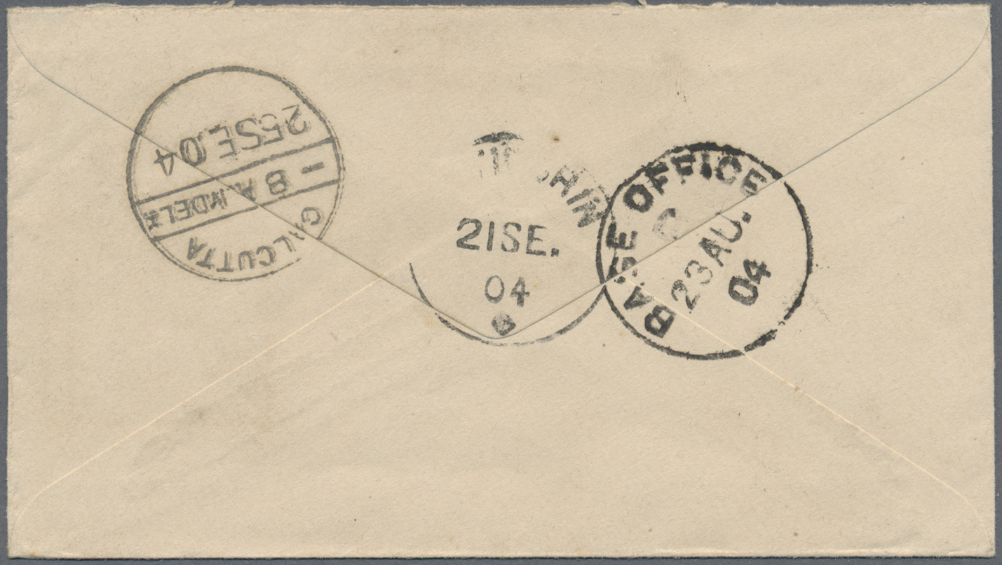 Br Indien - Feldpost: 1904. 'China Expeditionary Force' Postal Stationery Envelope 'half Anna' Green Cancelled By F.P.O. - Franchise Militaire