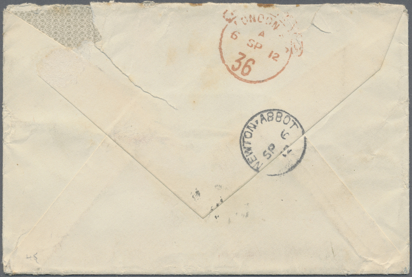 Br Indien - Feldpost: C.E.F. 1912: REGISTERED Cover (small Faults) From F.P.O. No.1 (Peking) To Newton Abbot, England Fr - Military Service Stamp
