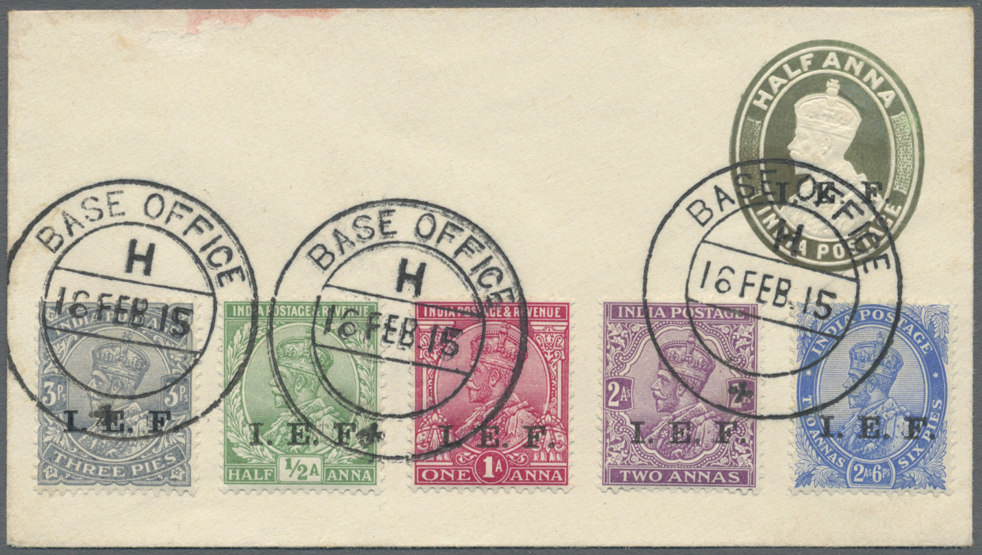 Br/GA Indien - Feldpost: 1915-16: Six Indian Field Post Covers And Cards From EGYPT, From Base Office "H" In Alexandria - Franchise Militaire