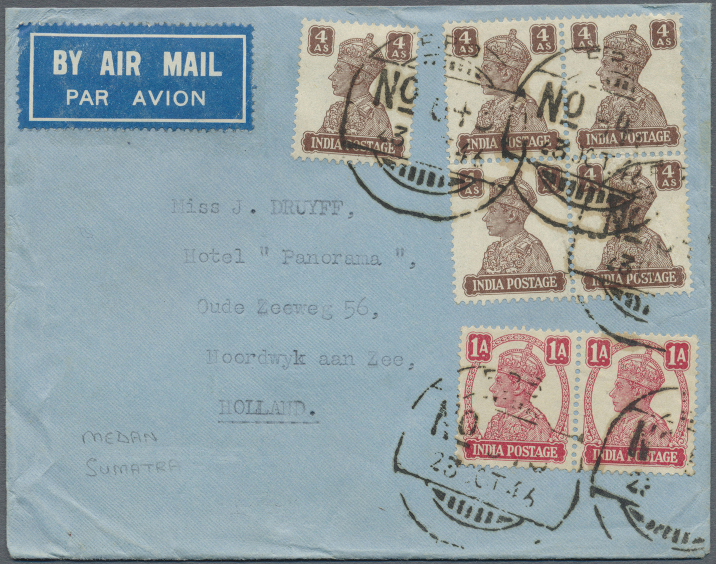 Br Indien - Feldpost: 1946. Air Mail Envelope Headed 'On Active Service' Written From 'E. Godfrey, Corporal 7181' Addres - Military Service Stamp