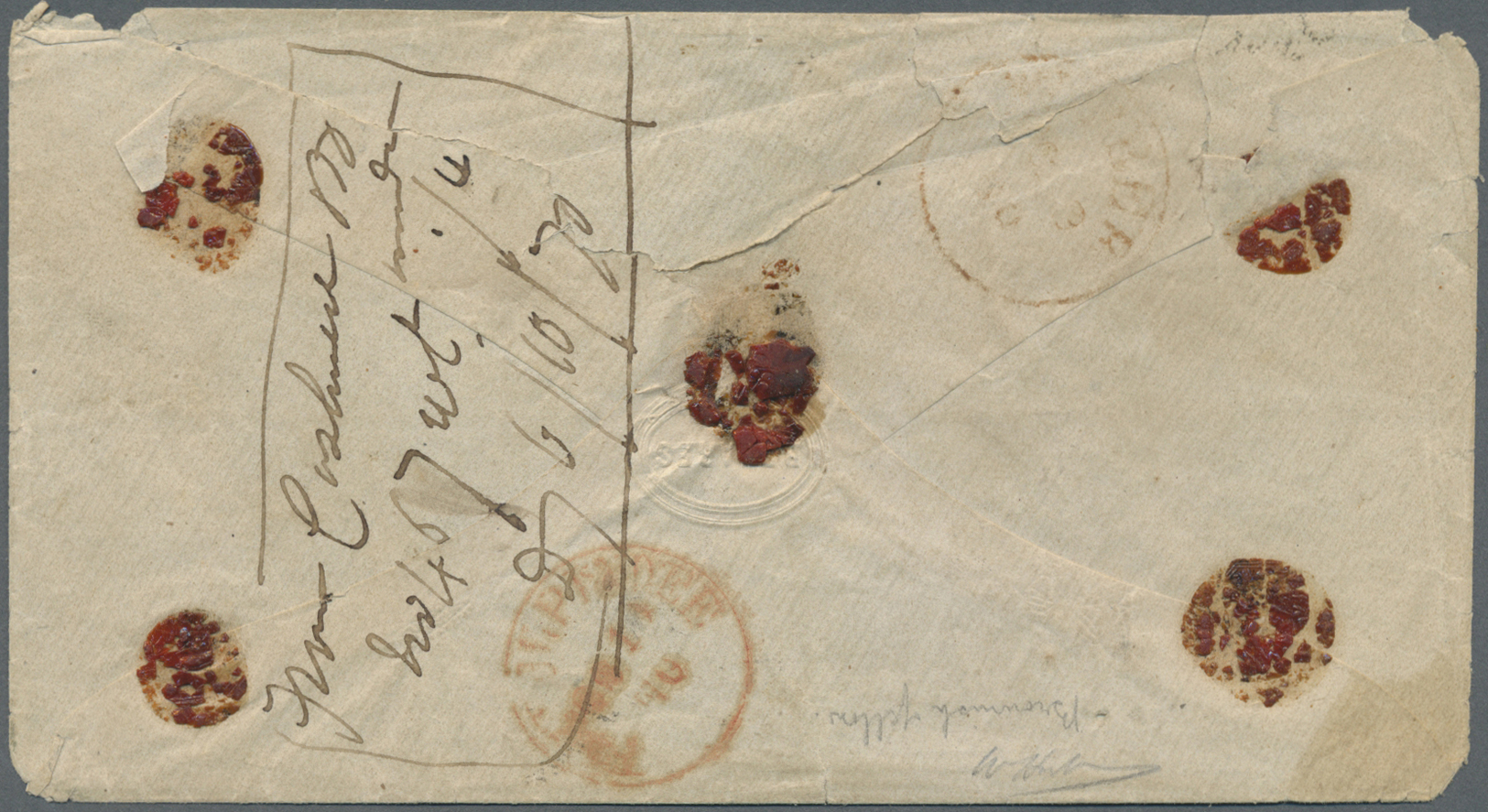 Br Indien - Feudalstaaten: JAMMU & KASHMIR 1870: Registered Cover To Rawalpindi, Franked With 1867-77 1a. Orange In Comb - Other & Unclassified