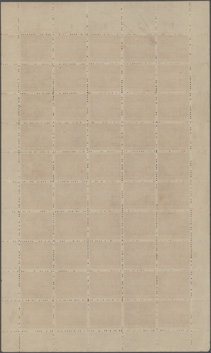 (*) Indonesien - Vorläufer: 1949, Revolution Period In Java, 100 Sen Red And 150 Sen Red Perforated, Complete Sheets Of - Indonésie