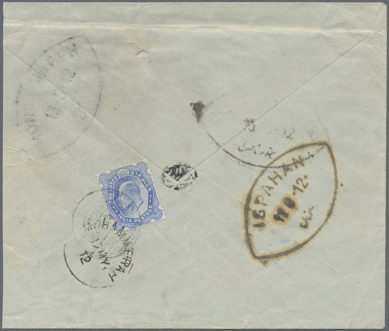 Br Irak: 1912, British India KEVII 6 P. Tied  Faint "BAGDAD 6-5-12" To Reverse Of Cover Via British India Gulf Offices " - Iraq