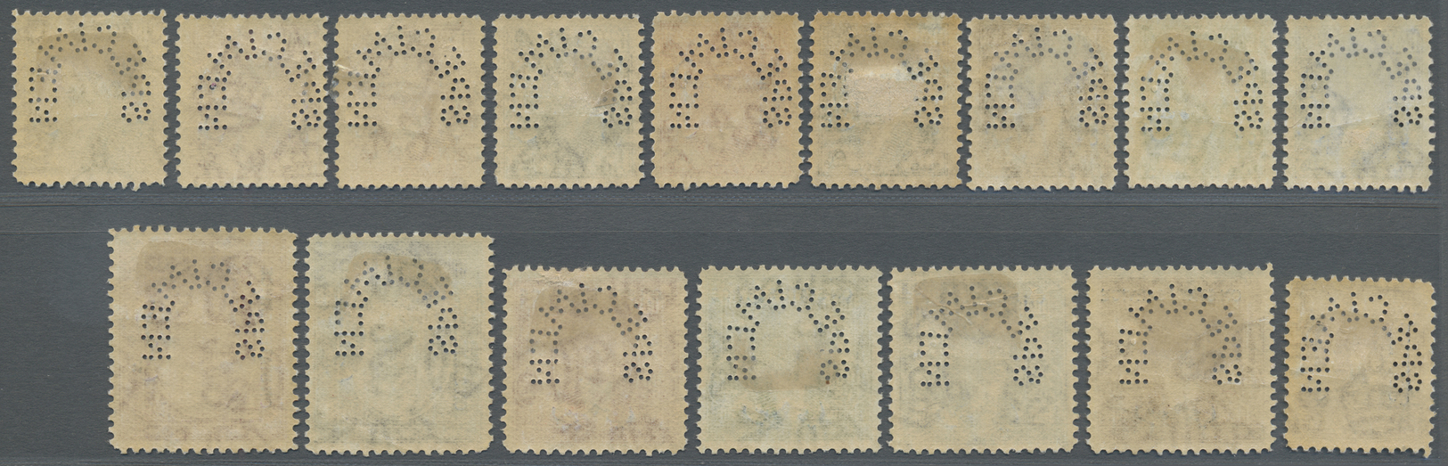 * Irak - Dienstmarken: 1932, Defintives King Faisal, 2f. To 1d., Set Of 16 Values (excl. 10f.) With Specimen Punching, M - Iraq
