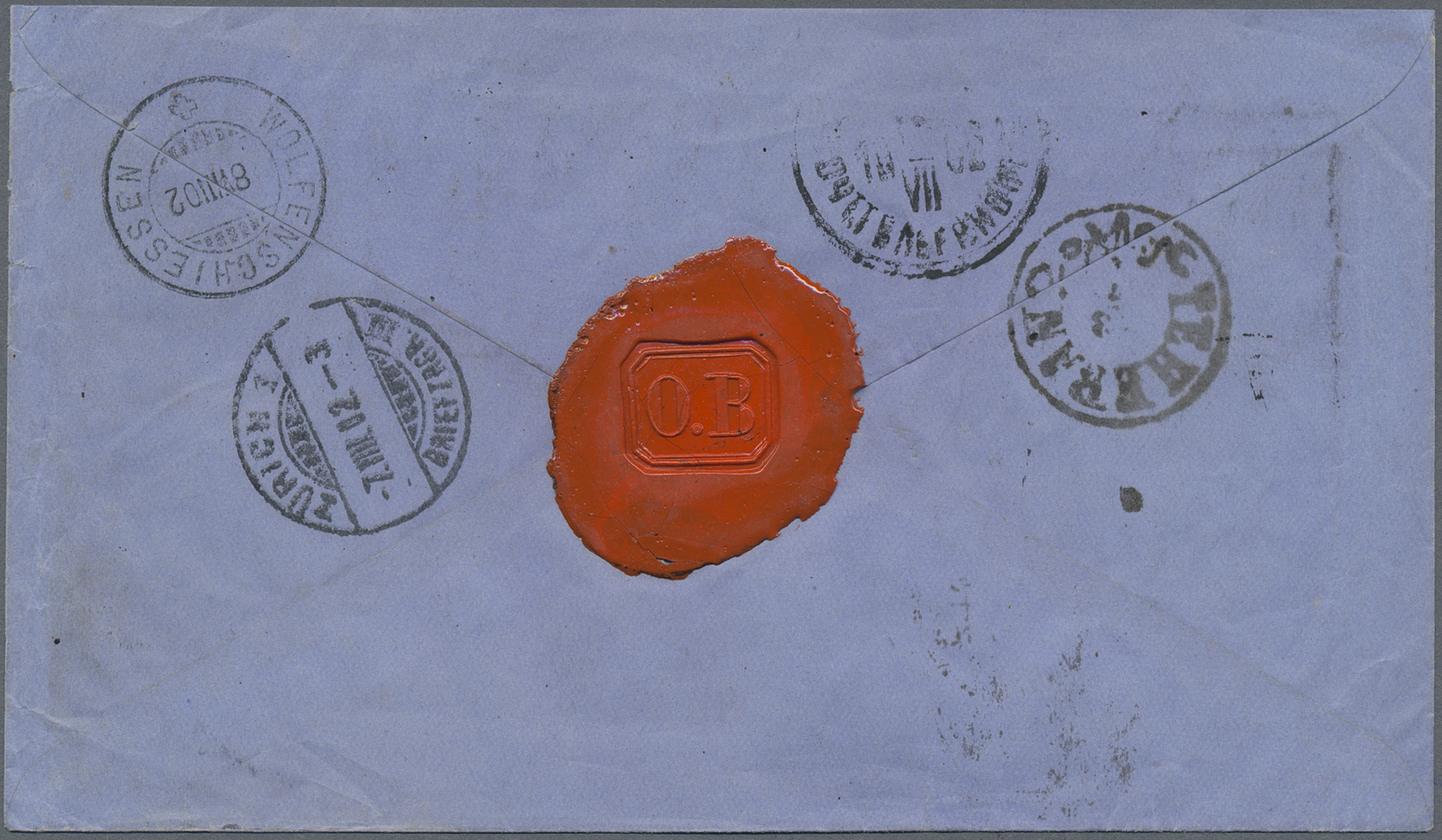 Br Iran: 1902. Registered Envelope Addressed To Switzerland Bearing Yvert 152, 12c Blue (2) Tied By Sultanabad Date Stam - Iran