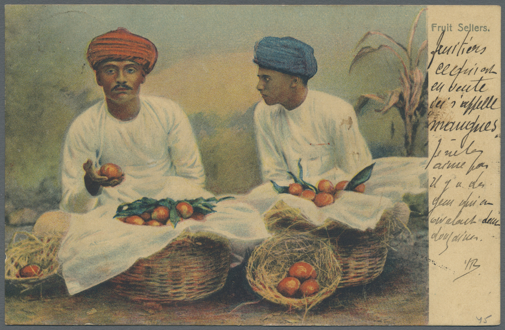 Br Iran: PERSIA, 1906. Registered Picture Post Card Of 'Fruit Sellers' Addressed To Belgium Bearing Lndia SG 123, 1a Car - Iran