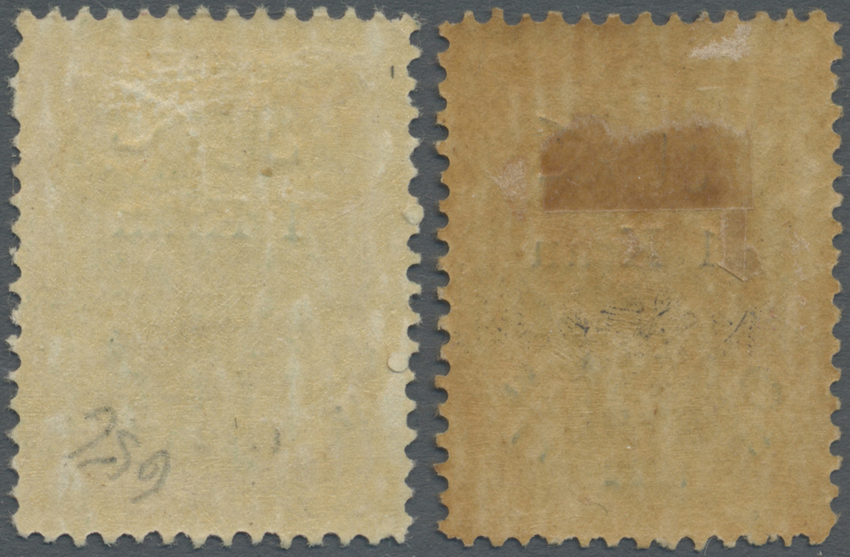 * Iran: 1923, Two Stamps 1 Kr. On 30 K. With Controle 1922 Overprints, Type I With Extended "K" And Type II With Large S - Iran