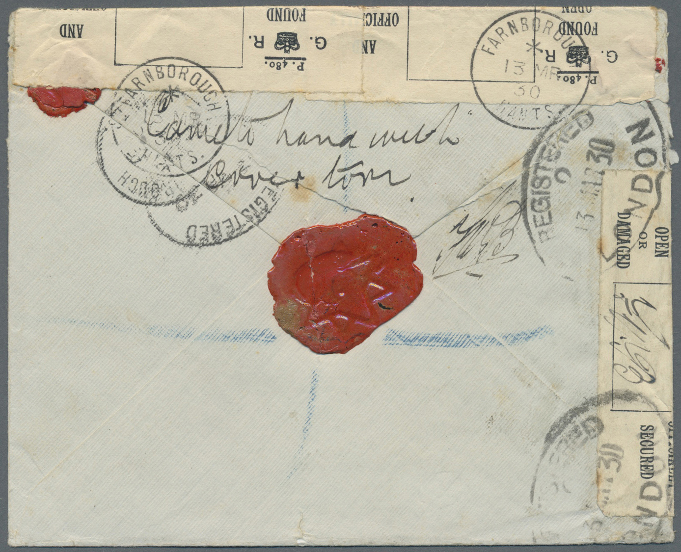 Br Iran: 1930. Registered Air Mail Envelope Addressed To London Bearing Yvert 524, 1c Rose And Emerald, Yvert 529, 10c B - Iran