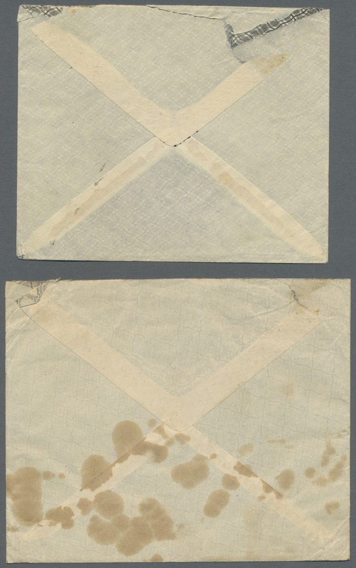 Br Iran: 1931, Two Covers Showing Ms. "OVERLAND MAIL BAGHDAD HAIFA LONDON", Some Toned Spots, Fine Pair - Iran