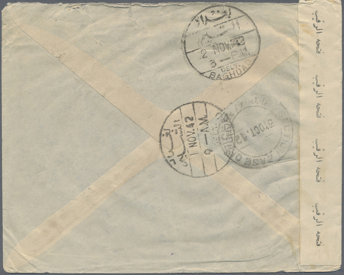Br Iran: 1942. Envelope Addressed To The 'Ottoman Bank, Bagdad' Bearing Persia Yvert 630, 1r Turquoise Tied By 'F.P.O./N - Iran