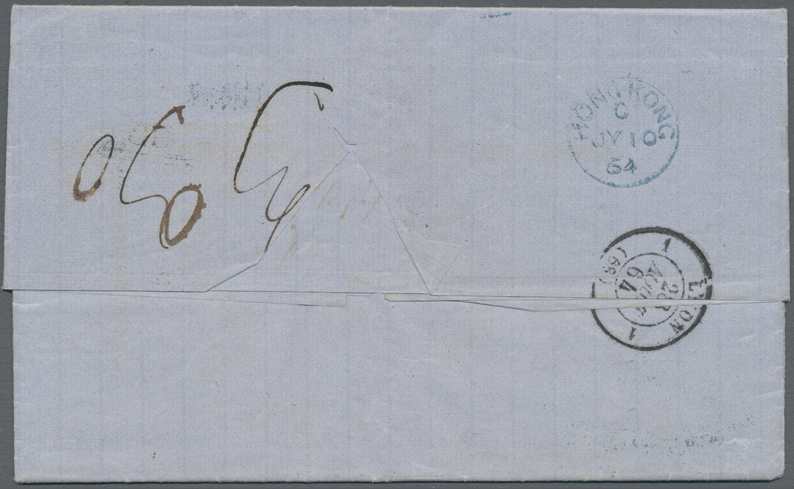 Br Japan: 1864, Kanagawa: Entire Folded Letter With Yokohama 27th June 1864 Dateline To Lyons/France With Anglo-french A - Autres & Non Classés