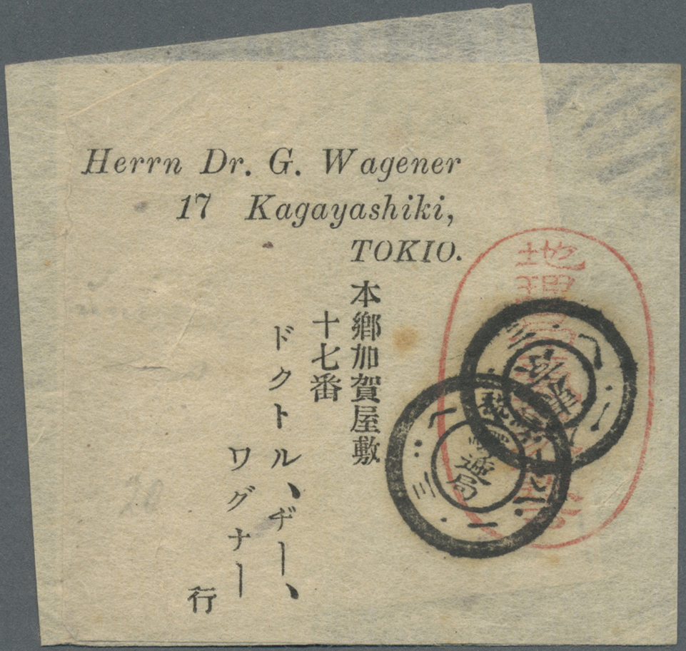 Br Japan: 1885, Weather Report Wrapper Canc. Double Circle Dater "General P.o. 18.1.3" (Jan. 3, 1885) To 'Hern Dr. G. Wa - Autres & Non Classés