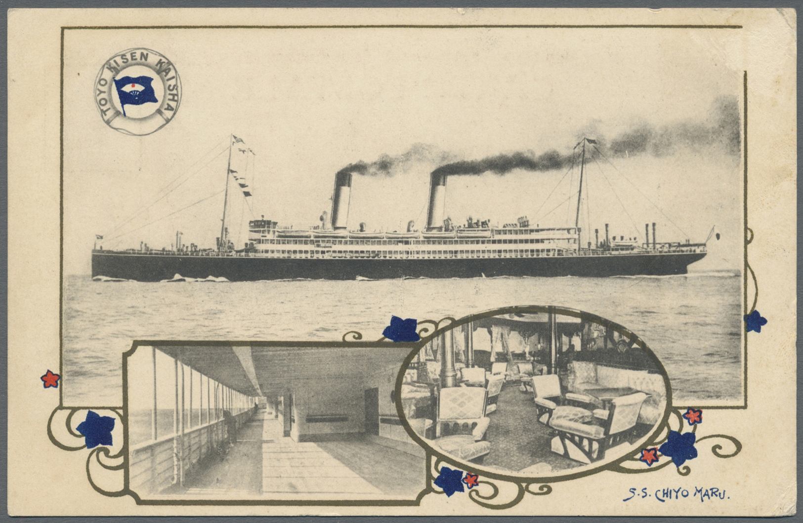 Br Japan: 1910. Picture Post Card Of 'The Japanese Steamer "S.S. Chiyo Maru&rdquo;' Addressed To France Bearing SG 140, - Other & Unclassified