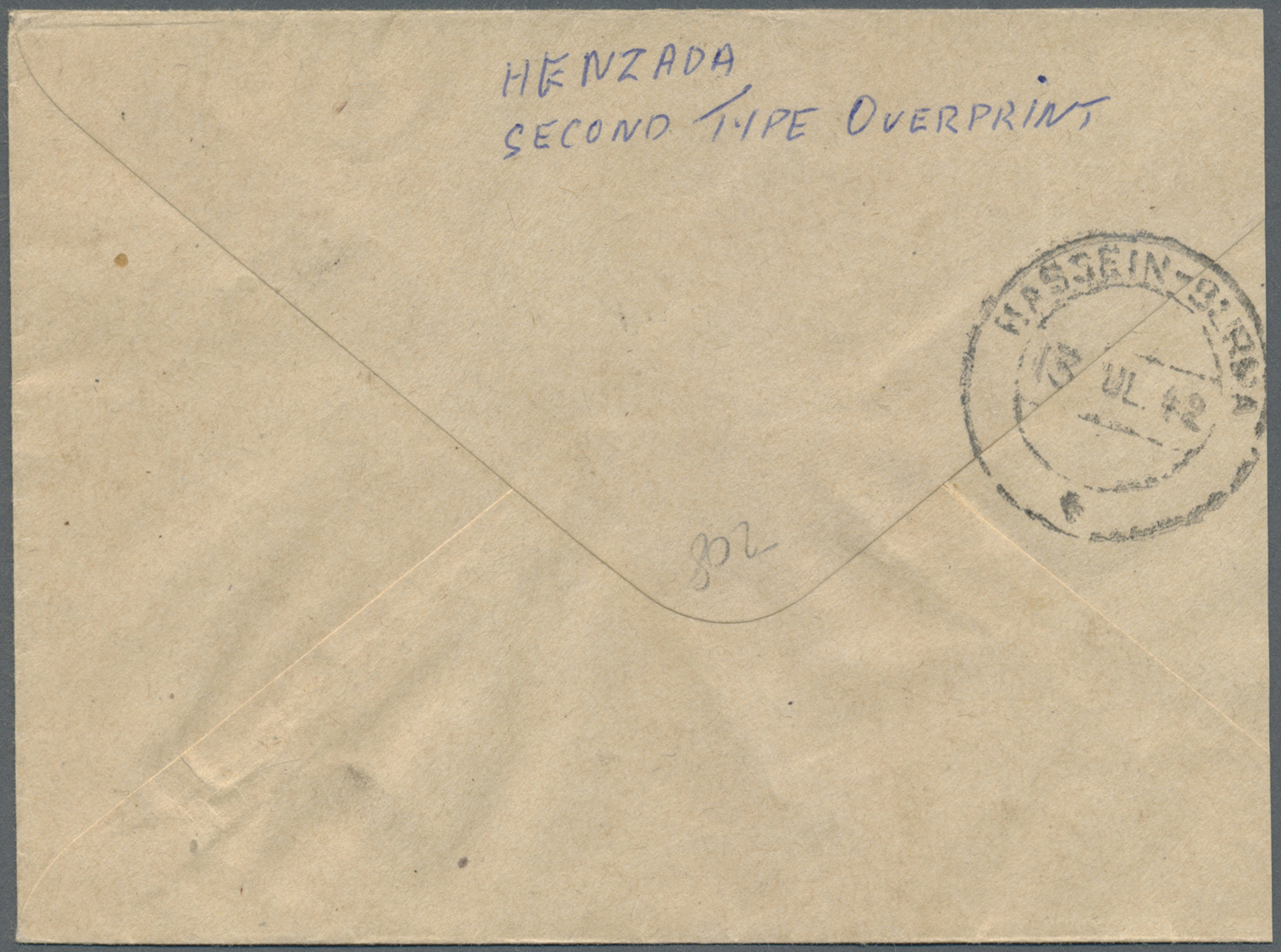 Br Japanische Besetzung  WK II - Burma: 1942, Henzada Overprinded 2 A. And Official Stamp 6 P. Bright Blue, Tied By Cds. - Myanmar (Birmanie 1948-...)