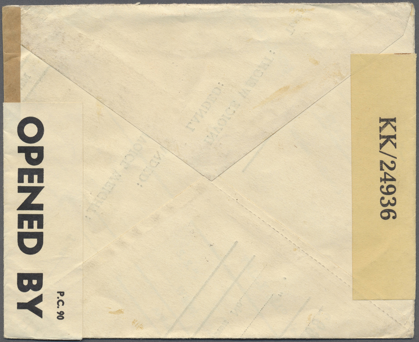 Br Japanische Besetzung  WK II - China - Zentralchina / Central China: 1941. Censored Envelope Addressed To Zurich Beari - 1943-45 Shanghai & Nankin