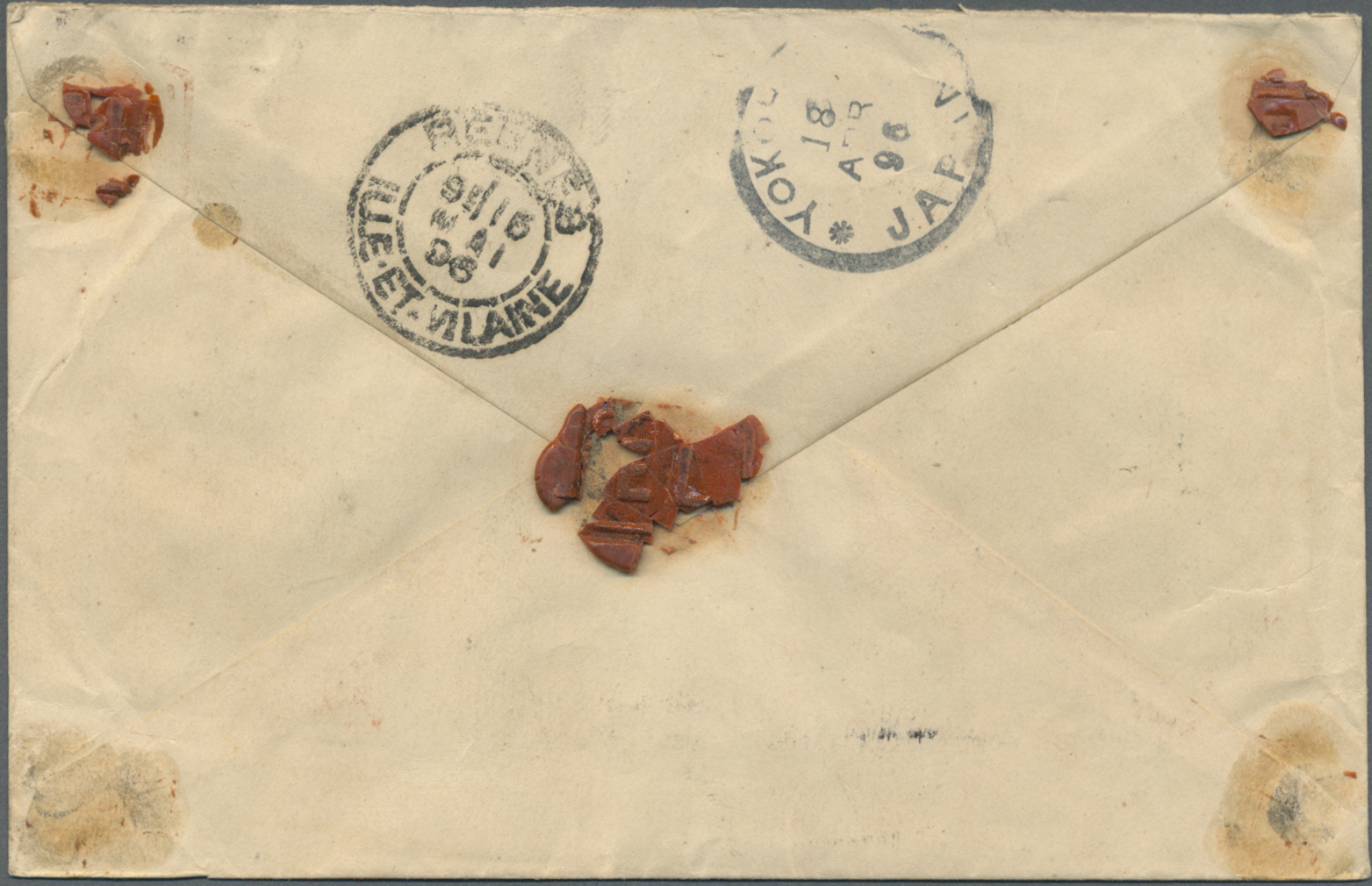 GA Japan - Ganzsachen: 1891. Postal Stationery Envelope 2s Olive Upgraded With 'Koban' SG 118, 4s Bistre (pair) Tied By - Postcards