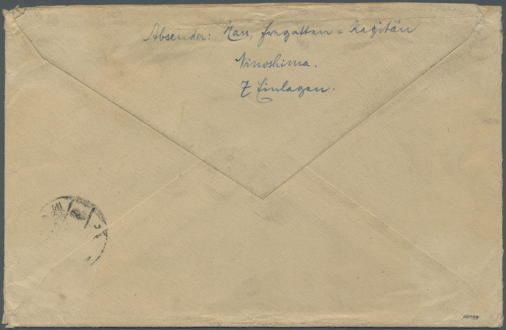 Br Lagerpost Tsingtau: Ninoshima, 1919, November 24: The Unique Camp-express Cover With Boxed Camp Seal "SdPdG/censorshi - Chine (bureaux)