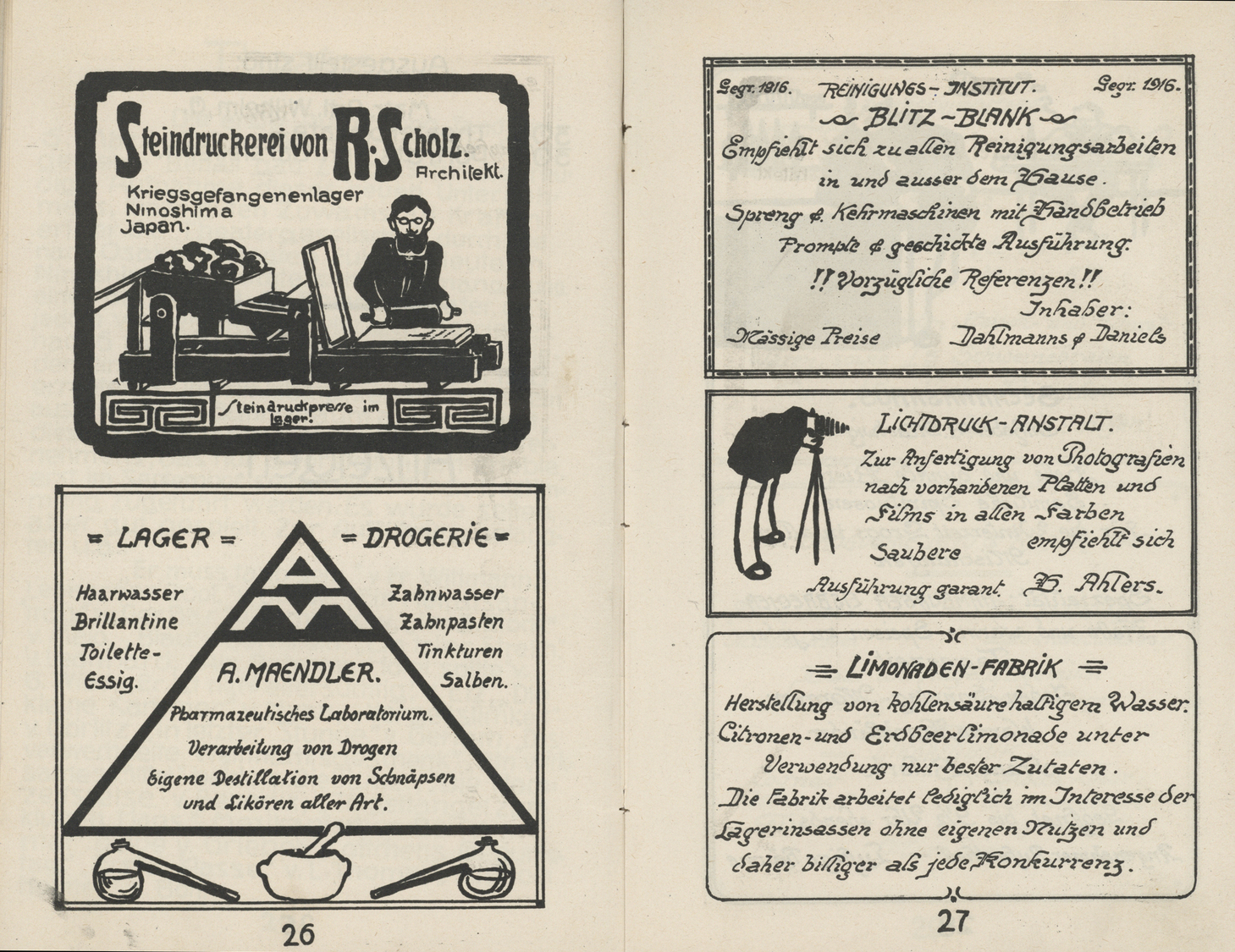 ** Lagerpost Tsingtau: Ninoshima, 1919, "Führer Durch Die Ausstellung Des Kriegsgefangenlagers Ninoshima / Frühjahr 1919 - China (offices)