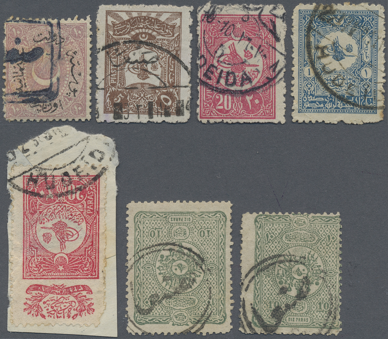 /O Jemen: 1875-1909, Türkish Cancellations On Classic Issues Including SANAA Box Type And Double Circle, Hodeida And Hod - Yemen