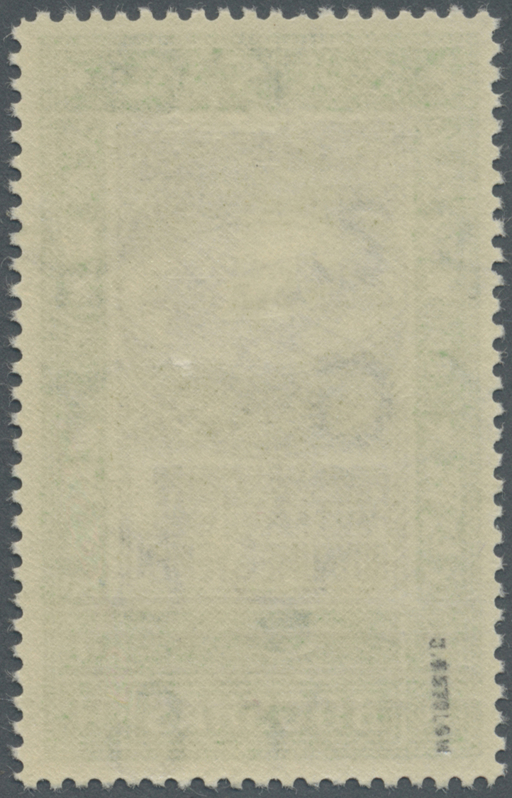 * Jemen: 1947, Prince's Flight To United Nations, 14b. Green/olive With Double Black Overprint, Mint O.g. With Hinge Rem - Yemen
