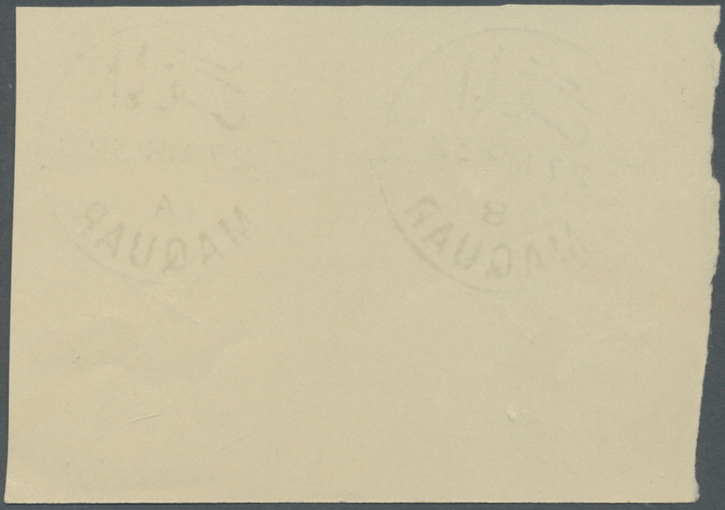 O Jordanien: 1932, "MAQUAR" Two Specimen Cancellations, Each Signed By The Postmaster, Fine And Scarce - Jordanie