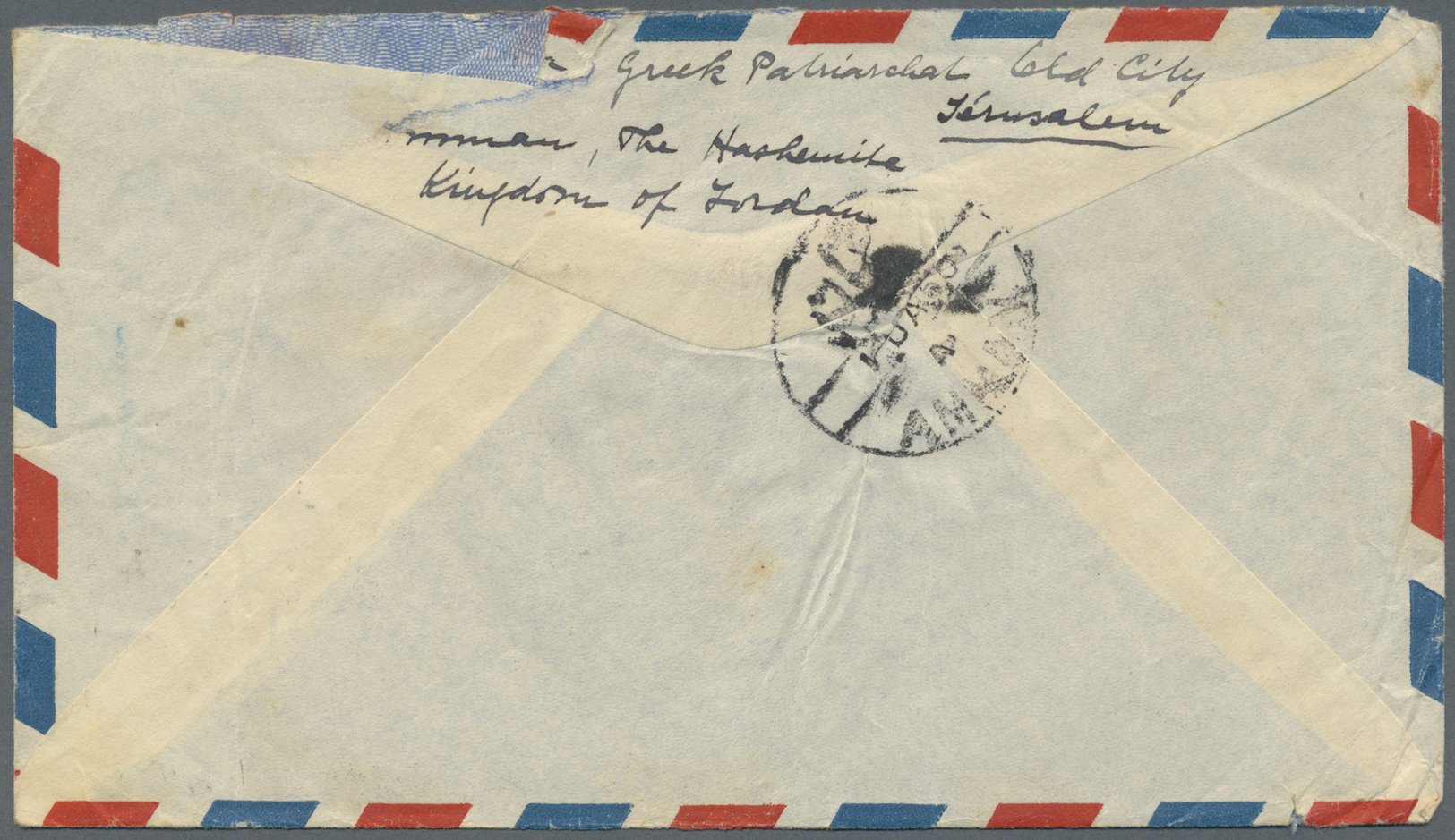 Br Jordanien: 1942/47, Two Covers With Nice Franking To Switzerland, One Of Them With Unusal Censorship Cancel In The Fo - Jordan