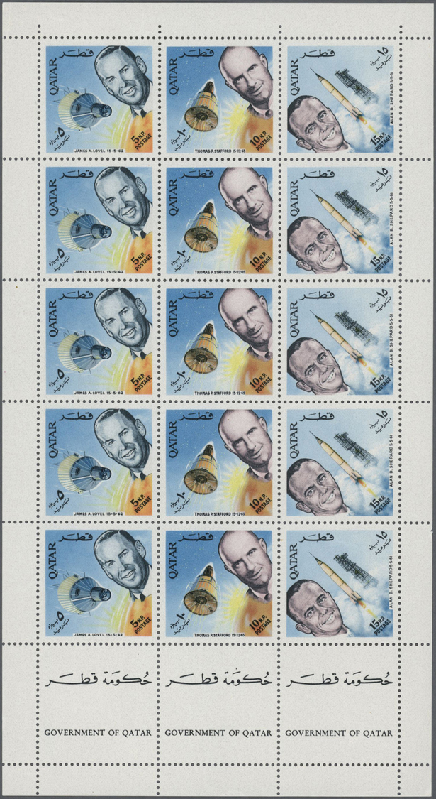 ** Katar / Qatar: 1966, Space Research Perforate, Two Complete Sheets, Unmounted Mint. - Qatar