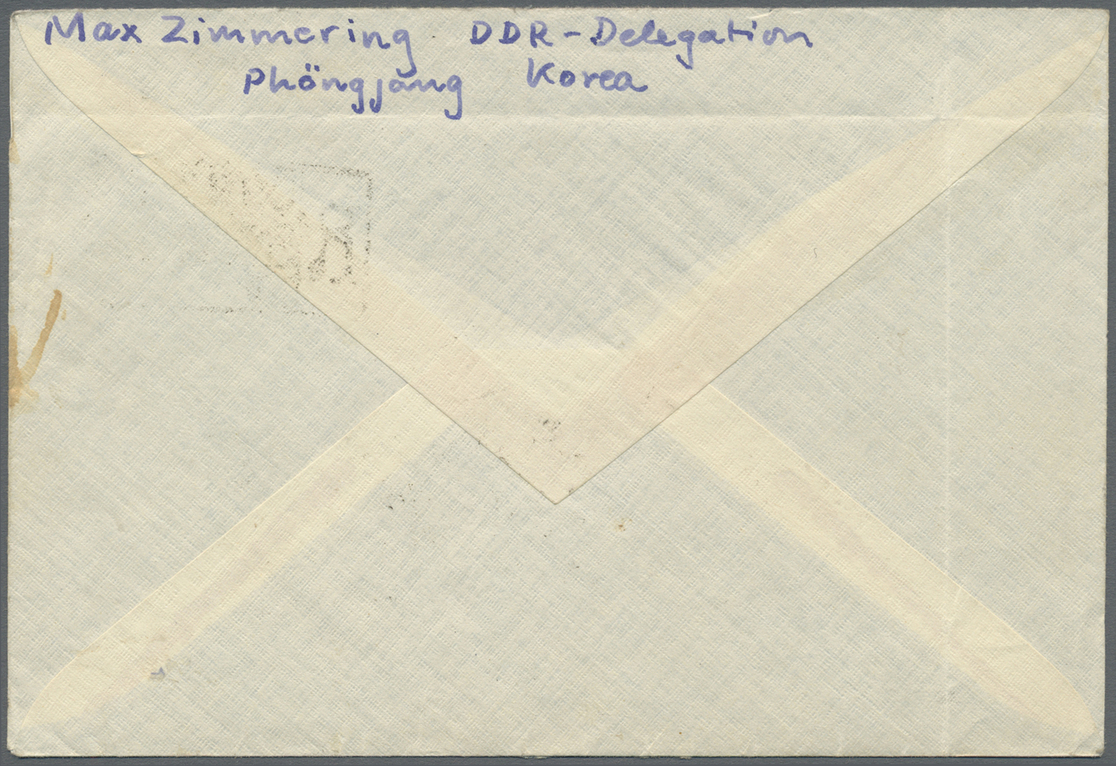 Br Korea-Nord: 1954. Registered Envelope (light Bends) Addressed To Germany Bearing North Korea SG N50, 70wn Brown (impe - Corée Du Nord