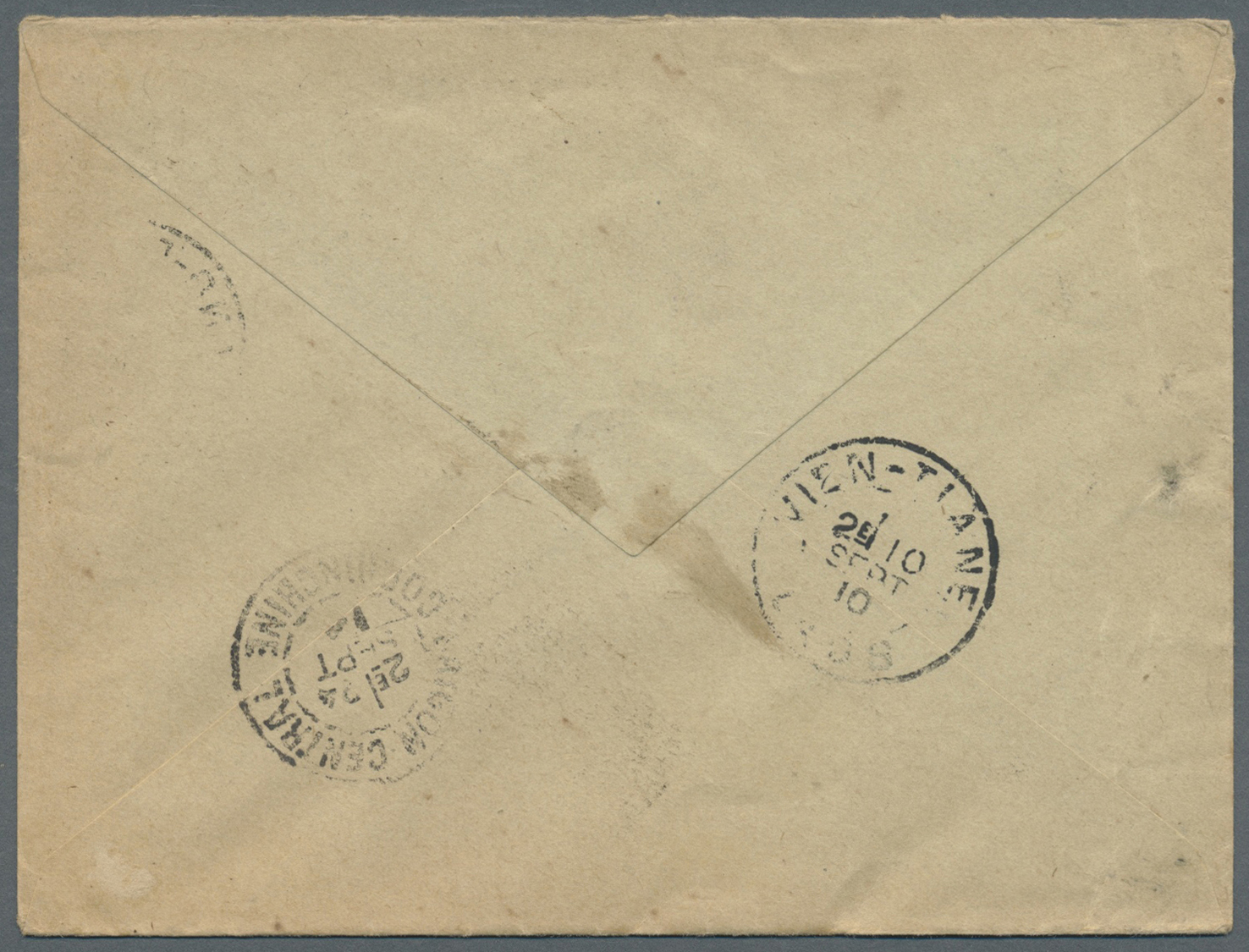 GA Laos: 1910. French Indo-China Postal Stationery Envelope 'Type Annamite' 10c Red Cancelled By Luang-Prabang/Laos Doub - Laos