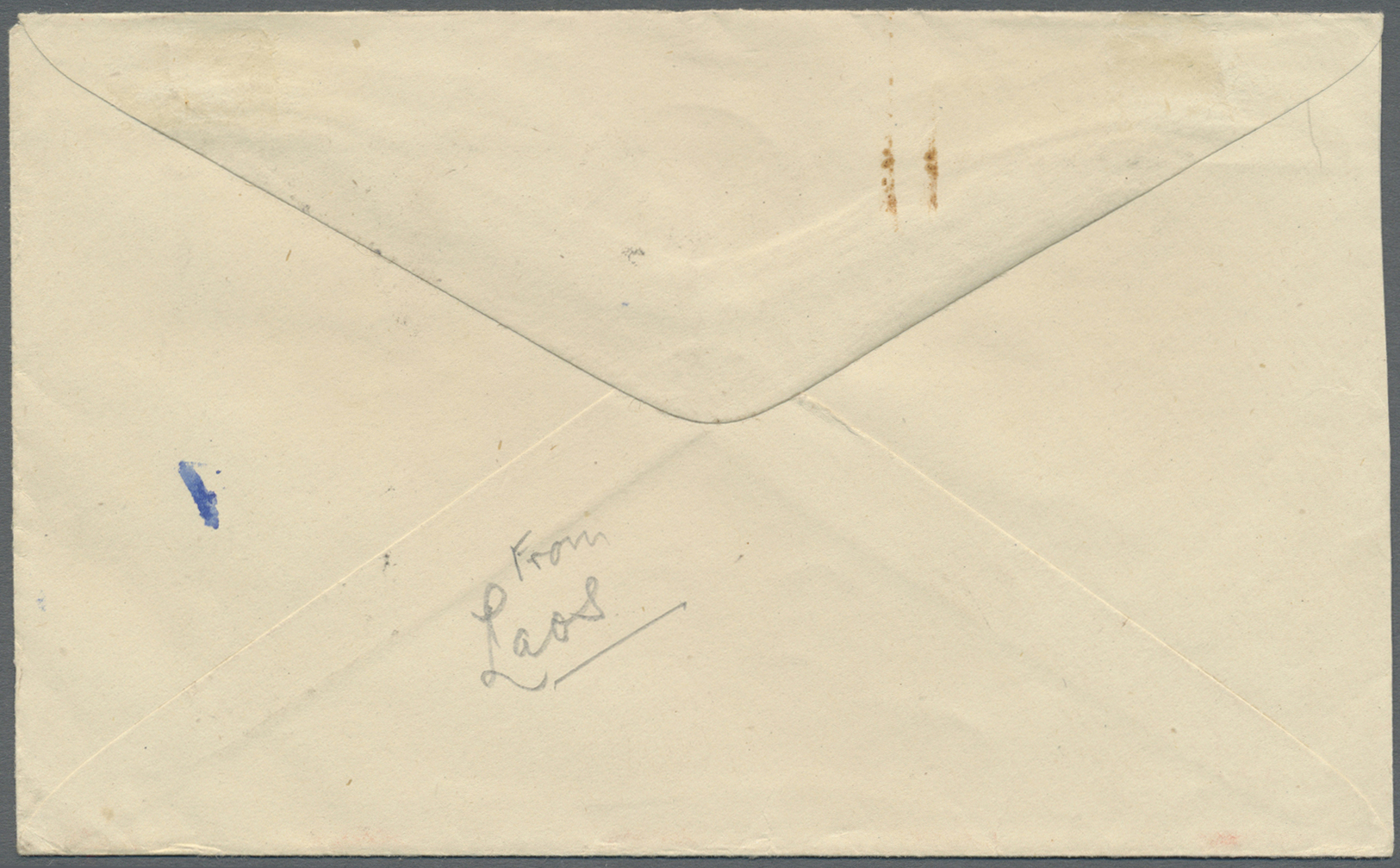 Br Laos: 1950. Military Mail Envelope Written From Laos Addressed To England Bearing France 25f Blue/red Tied By 'Poste - Laos