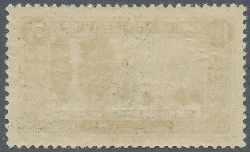 * Libanon: 1926, War Refugee Relief, 1.25 Pi. + 0.25pi. Green With INVERTED BLACK Overprint In Differing Surplus "0.25pi - Lebanon