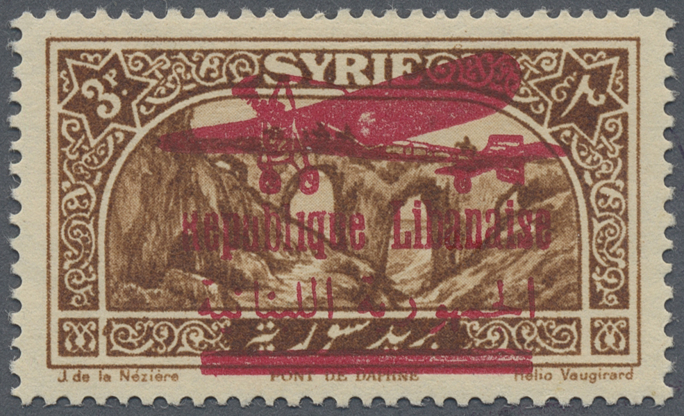 * Libanon: 1928, Airmails, 3pi. Brown, Mistakenly Overprinted Syria Stamp, Mint O.g. With Hinge Remnant, Signed Calves A - Lebanon
