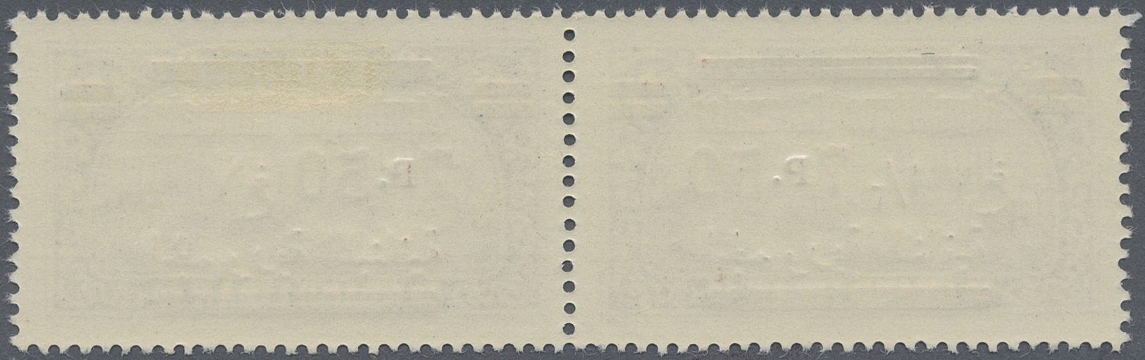 **/* Libanon: 1928, 7.50pi. On 2.50pi. Greenish Blue, Horiz. Pair, Left Stamp Showing "French And Arabic Ciphers Transpo - Liban