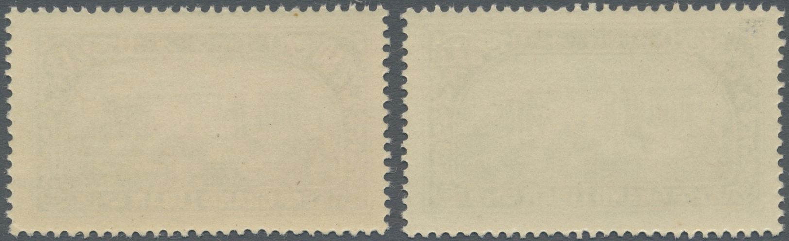 ** Libanon: 1928, 7.50pi. On 2.50pi. Greenish Blue, Two Stamps With Varieties: "Inverted Overprint" Unmounted Mint And " - Lebanon