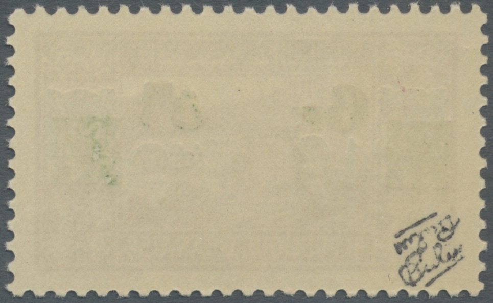 ** Libanon: 1943, 6pi. On 7.50pi. Carmine With DOUBLE Overprint (one Inverted And Reversed), Unmounted Mint, Signed Calv - Lebanon