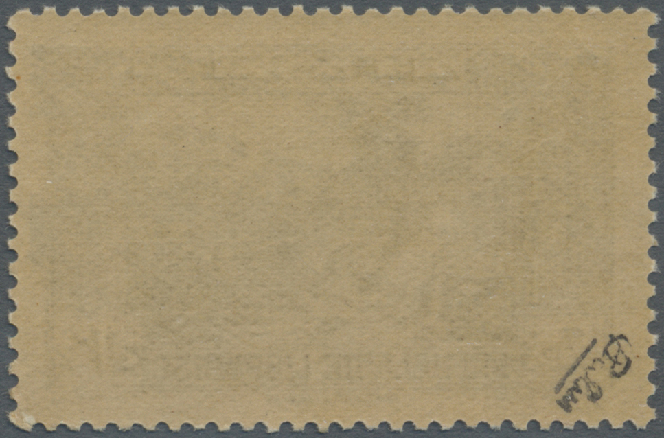 ** Libanon: 1943, 10pi. On 12½pi. Ultramarine With INVERTED Overprint, Unmounted Mint, Signed Calves. Maury 182 Var. (no - Liban