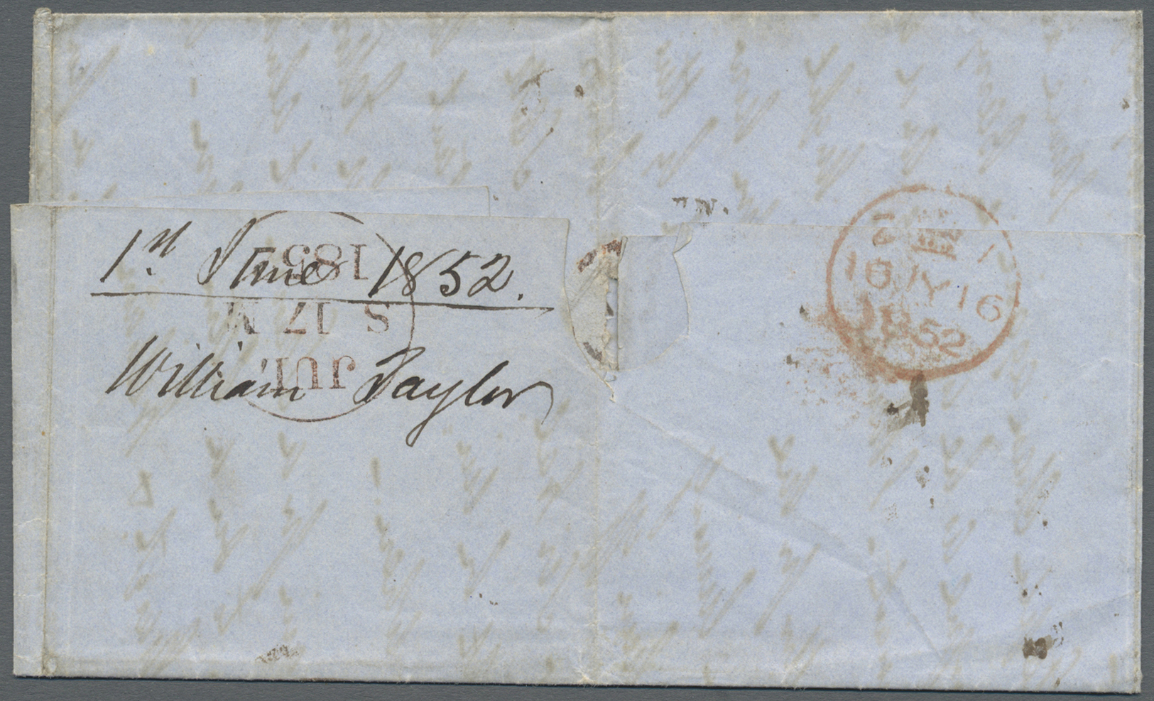 Br Malaiische Staaten - Straits Settlements: 1852: Penang 1852 Entire To Edingburgh By Closed Mail Via Marseilles, Showi - Straits Settlements