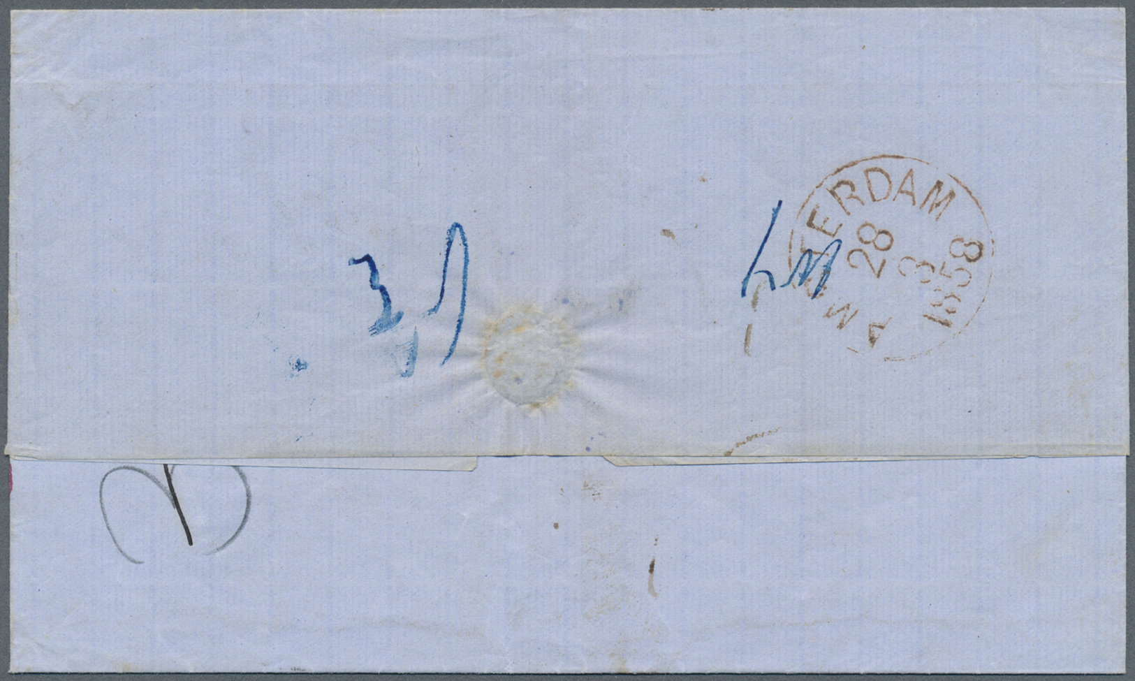 Br Malaiische Staaten - Straits Settlements: 1858. Stampless Envelope Written From Singapore Dated '23rd Feb 1858' Addre - Straits Settlements