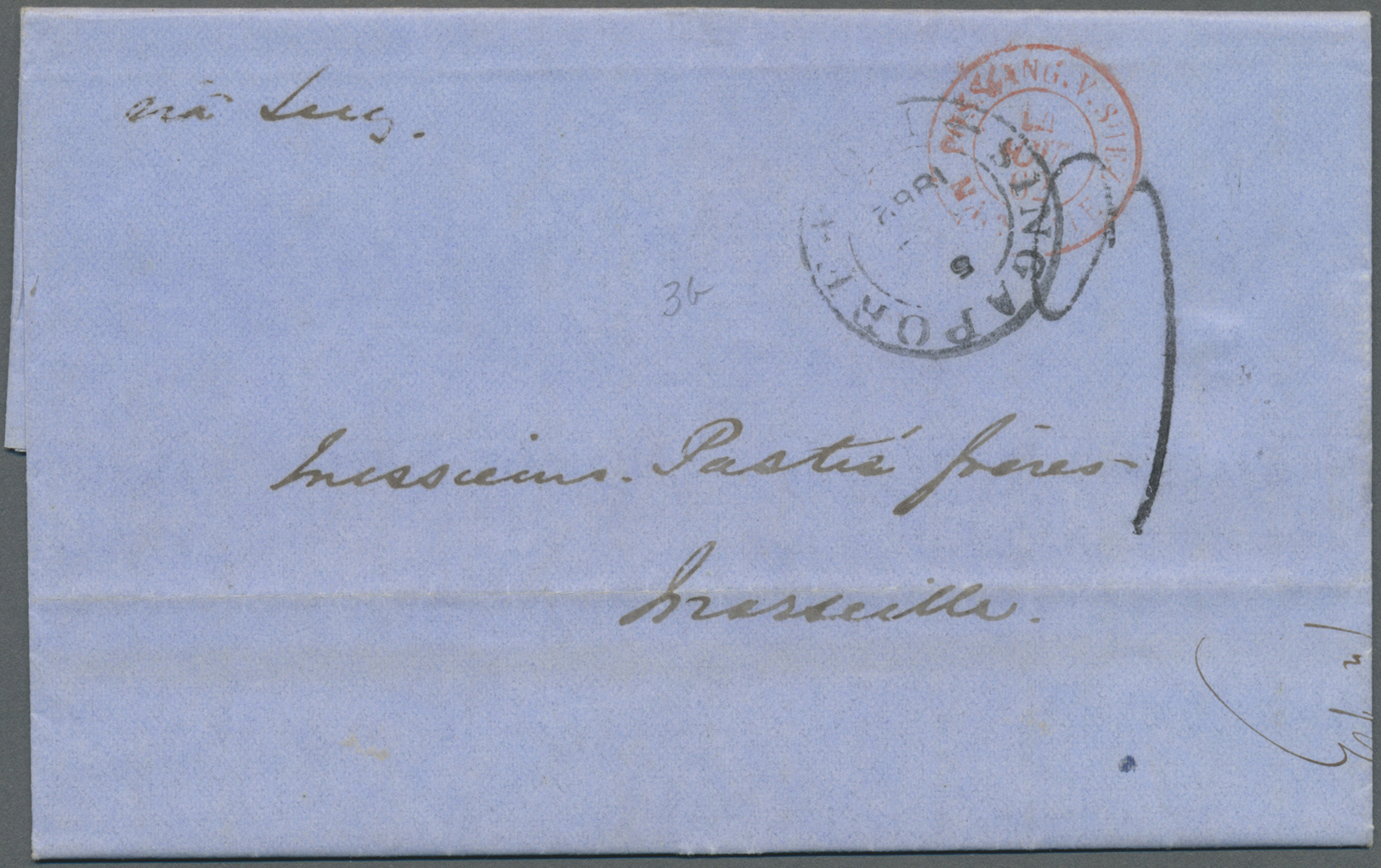 Br Malaiische Staaten - Straits Settlements: Prephilately, 1861, Entire Folded Letter From Penang With 9 Mai Dateline An - Straits Settlements