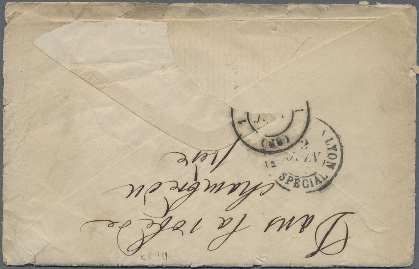 Br Malaiische Staaten - Straits Settlements: 1872. Envelope Written On Board The French Steamer "Peiho" Endorsed 'Dans L - Straits Settlements