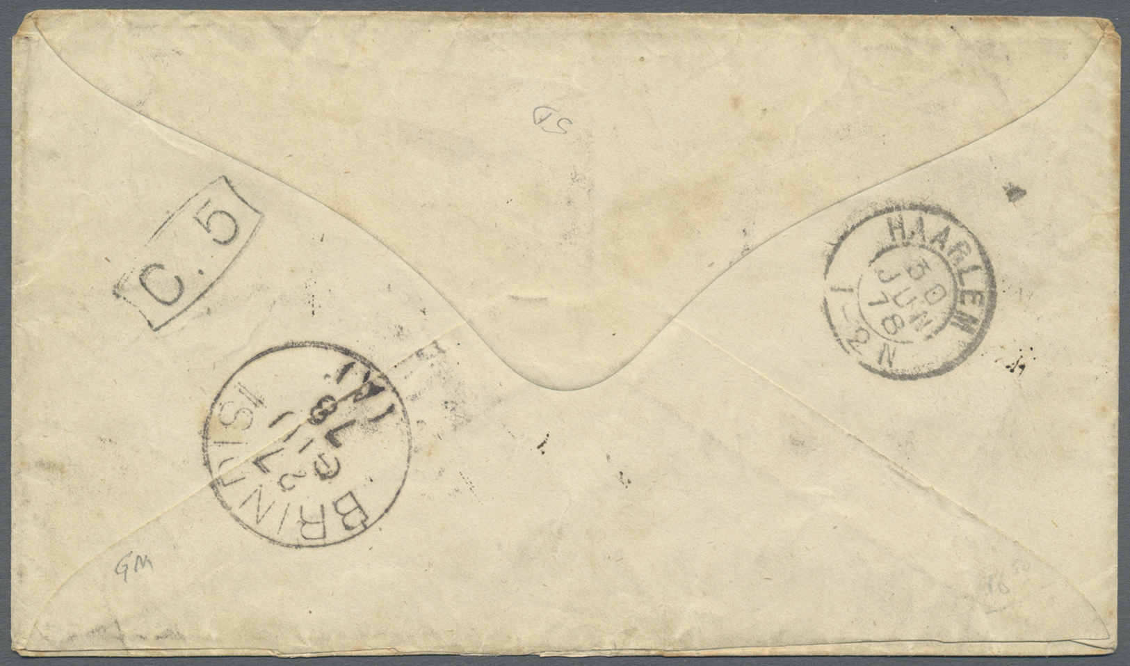 Br Malaiische Staaten - Straits Settlements: 1878: Penang 1878 Unpaid Cover To Harlem, Netherlands, Showing 2 Strikes Of - Straits Settlements