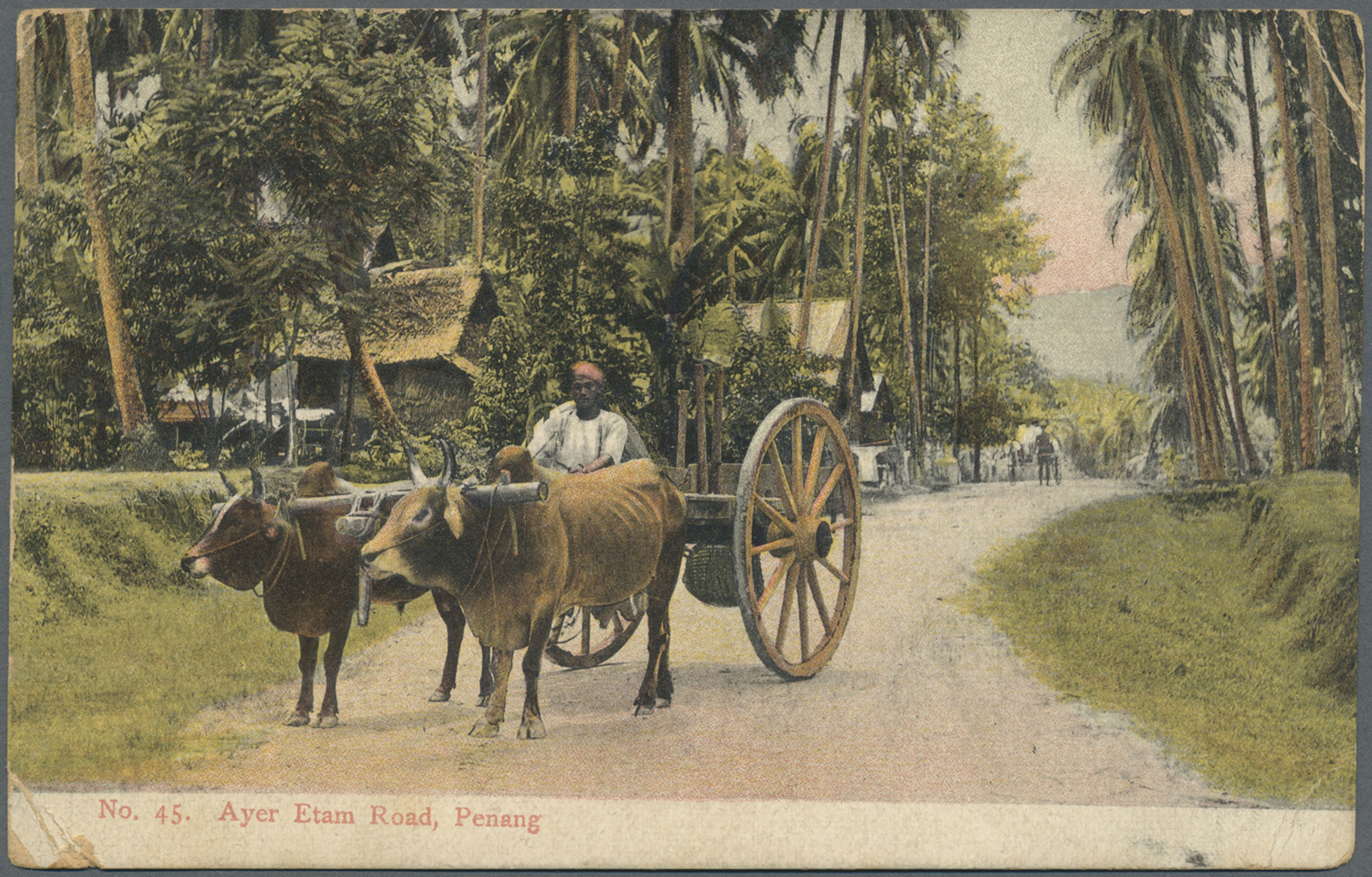 Br Malaiische Staaten - Straits Settlements: 1908. Picture Post (small Corner Crease) Card Of 'Ayer Etam Road, Penang' A - Straits Settlements