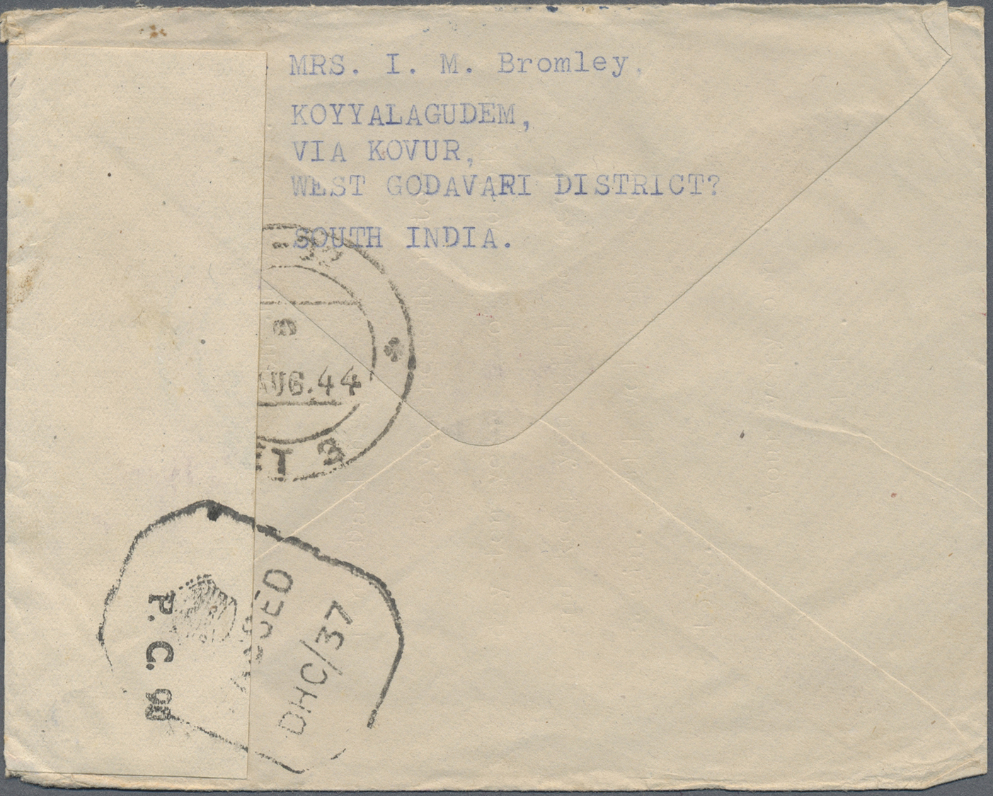 Br Malaiische Staaten - Straits Settlements: 1944. Stampless Envelope Headed &lsquo;Prisoners Of War Post, Service Des P - Straits Settlements