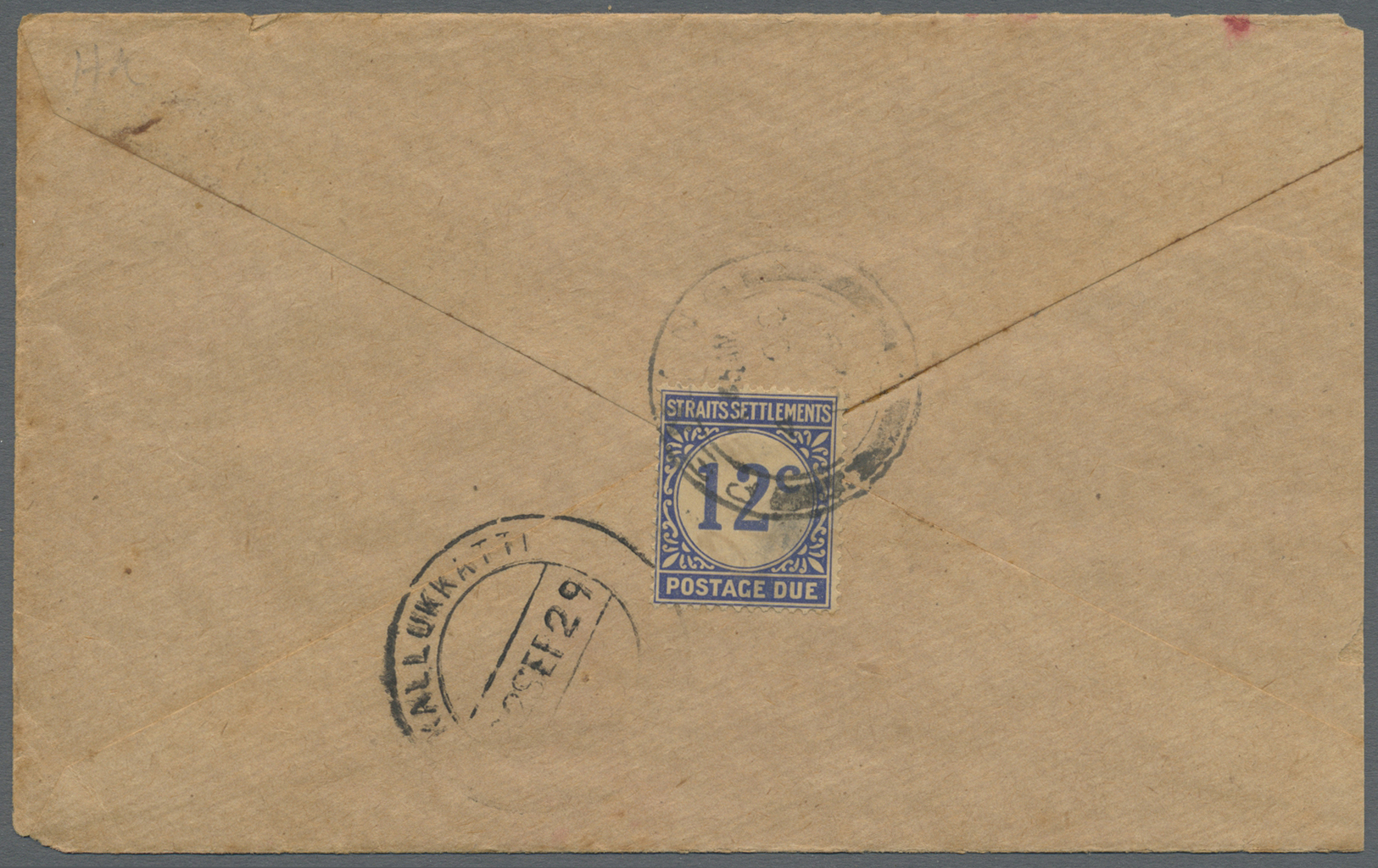 Br Malaiische Staaten - Straits Settlements - Portomarken: 1924-1936, small group of 14 taxed covers from India to Malac